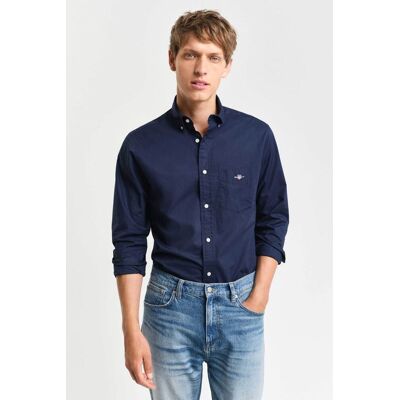 Gant ανδρικό πουκάμισο poplin button down με τσέπη και κεντημένο λογότυπο Regular Fit - 3000100 Μπλε Σκούρο XL Gant ανδρικό πουκάμισο poplin button down με τσέπη και κεντημένο λογότυπο Regular Fit - 3000100 Μπλε Σκούρο XL