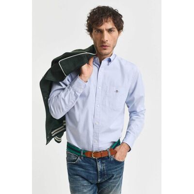 Gant ανδρικό πουκάμισο poplin button down με τσέπη και κεντημένο λογότυπο Regular Fit - 3000100 Σιελ M Gant ανδρικό πουκάμισο poplin button down με τσέπη και κεντημένο λογότυπο Regular Fit - 3000100 Σιελ M