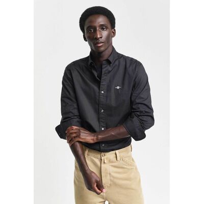 Gant ανδρικό πουκάμισο button down classic poplin με κεντημένο λογότυπο Slim Fit - 3000102 Μαύρο XL Gant ανδρικό πουκάμισο button down classic poplin με κεντημένο λογότυπο Slim Fit - 3000102 Μαύρο XL