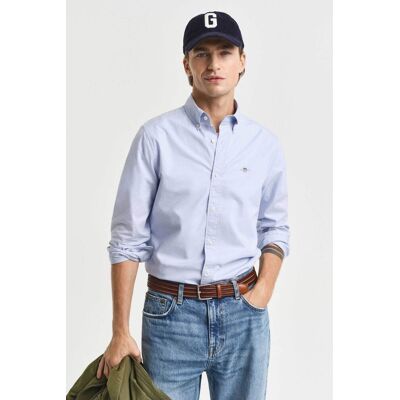 Gant ανδρικό πουκάμισο button down classic poplin με κεντημένο λογότυπο Slim Fit - 3000102 Σιελ 3XL Gant ανδρικό πουκάμισο button down classic poplin με κεντημένο λογότυπο Slim Fit - 3000102 Σιελ 3XL
