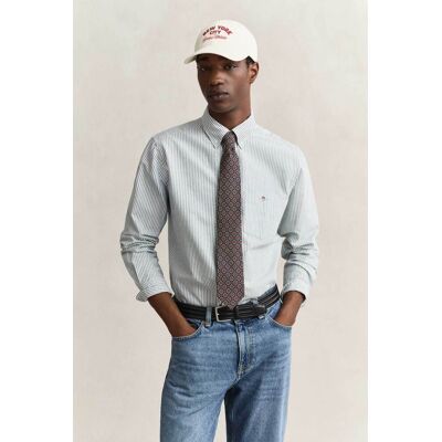 Gant ανδρικό πουκάμισο oxford button down με ριγέ σχέδιο και τσέπη με κεντημένο λογότυπο Regular Fit - 3000230 Πράσινο Leaf XXL Gant ανδρικό πουκάμισο oxford button down με ριγέ σχέδιο και τσέπη με κεντημένο λογότυπο Regular Fit - 3000230 Πράσινο Leaf XXL