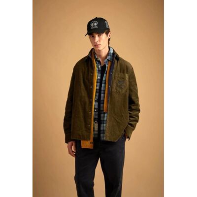 La Martina ανδρικό κοτλέ jacket με κεντημένο λογότυπο Relaxed Fit "Damion" - MDO003-VT033 Χακί M La Martina ανδρικό κοτλέ jacket με κεντημένο λογότυπο Relaxed Fit "Damion" - MDO003-VT033 Χακί M