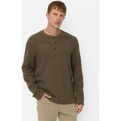 Camel Active ανδρική μπλούζα henley με waffle pattern και monogram Regular Fit - C262-409640-8T44 Λαδί M Camel Active ανδρική μπλούζα henley με waffle pattern και monogram Regular Fit - C262-409640-8T44 Λαδί M