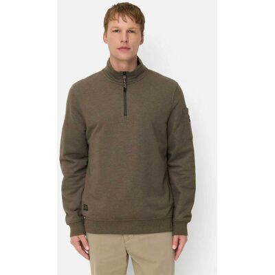 Camel Active ανδρική μπλούζα φούτερ με 1/2 φερμουάρ και monogram στο μανίκι Regular Fit - C262-409410-8W47 Λαδί M Camel Active ανδρική μπλούζα φούτερ με 1/2 φερμουάρ και monogram στο μανίκι Regular Fit - C262-409410-8W47 Λαδί M
