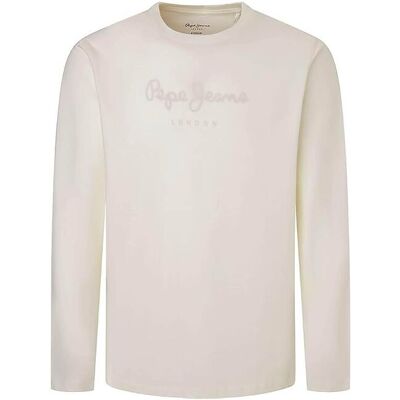 Pepe Jeans ανδρική μακρυμάνικη μπλούζα με logo print Regular Fit "Camiseta" - PM508209 Εκρού XL Pepe Jeans ανδρική μακρυμάνικη μπλούζα με logo print Regular Fit "Camiseta" - PM508209 Εκρού XL