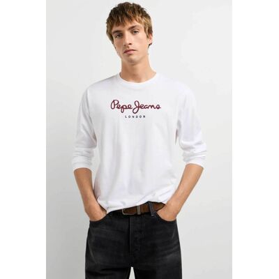 Pepe Jeans ανδρική μακρυμάνικη μπλούζα με logo print Regular Fit "Camiseta" - PM508209 Λευκό L Pepe Jeans ανδρική μακρυμάνικη μπλούζα με logo print Regular Fit "Camiseta" - PM508209 Λευκό L