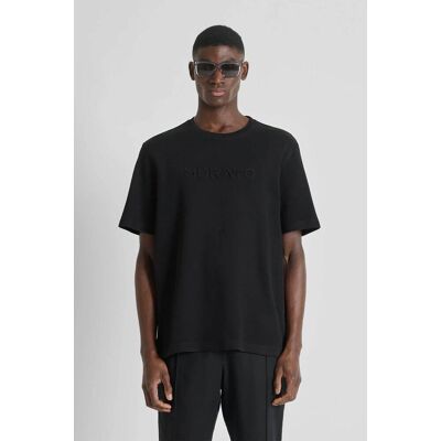 Antony Morato ανδρικό T-shirt ribbed με ανάγλυφο λογότυπο Relaxed Fit - KS02607100268 Μαύρο M Antony Morato ανδρικό T-shirt ribbed με ανάγλυφο λογότυπο Relaxed Fit - KS02607100268 Μαύρο M