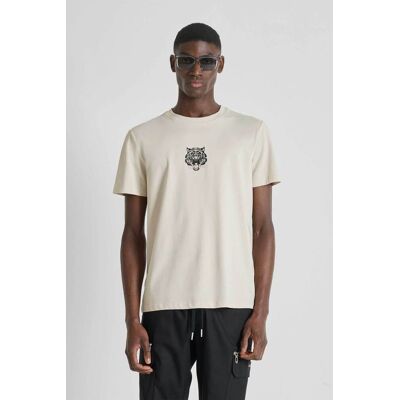 Antony Morato ανδρικό T-shirt με tiger print Regular Fit - KS02608100258 Μπεζ XL Antony Morato ανδρικό T-shirt με tiger print Regular Fit - KS02608100258 Μπεζ XL