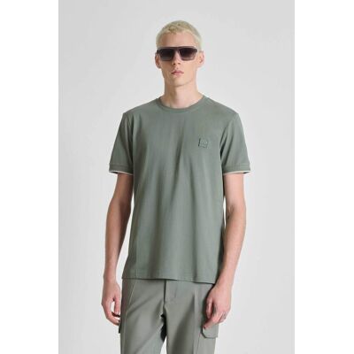Antony Morato ανδρικό T-shirt με logo patch Regular Fit - KS02641FA100240 Λαδί XL Antony Morato ανδρικό T-shirt με logo patch Regular Fit - KS02641FA100240 Λαδί XL