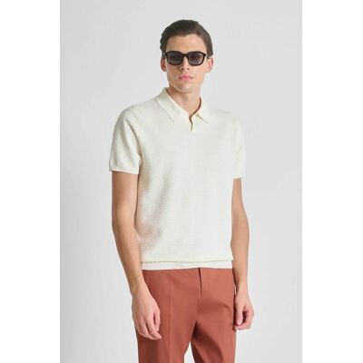 Antony Morato ανδρική μπλούζα πόλο textured Regular Fit - SW01601YA100071 Κρέμ XXL Antony Morato ανδρική μπλούζα πόλο textured Regular Fit - SW01601YA100071 Κρέμ XXL