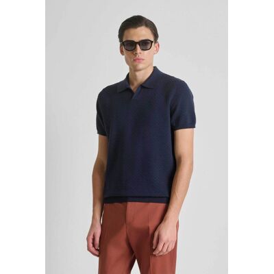 Antony Morato ανδρική μπλούζα πόλο textured Regular Fit - SW01601YA100071 Μπλε Σκούρο L Antony Morato ανδρική μπλούζα πόλο textured Regular Fit - SW01601YA100071 Μπλε Σκούρο L