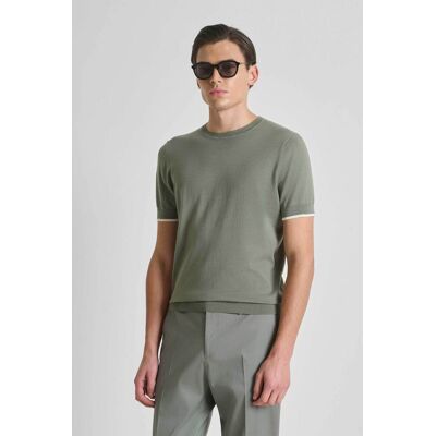 Antony Morato ανδρική πλεκτή μπλούζα μονόχρωμη Regular Fit - SW01602YA100073 Λαδί XL Antony Morato ανδρική πλεκτή μπλούζα μονόχρωμη Regular Fit - SW01602YA100073 Λαδί XL