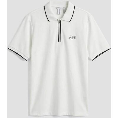 Antony Morato ανδρική μπλούζα πόλο πικέ με φερμουάρ και logo print Regular Fit - KS02643FA100270 Υπόλευκο L Antony Morato ανδρική μπλούζα πόλο πικέ με φερμουάρ και logo print Regular Fit - KS02643FA100270 Υπόλευκο L