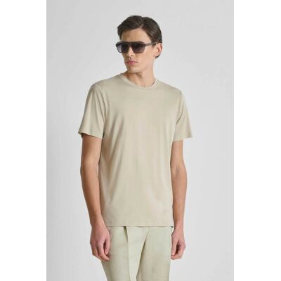 Antony Morato ανδρικό T-shirt μονόχρωμο με λογότυπο Regular Fit - KS02662FA100231 Μπεζ XL Antony Morato ανδρικό T-shirt μονόχρωμο με λογότυπο Regular Fit - KS02662FA100231 Μπεζ XL
