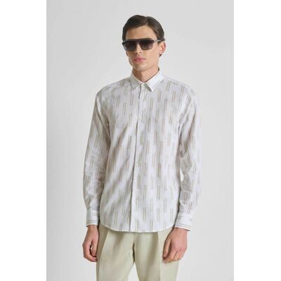 Antony Morato ανδρικό πουκάμισο με print Regular Fit "Νapoli" - SL00789FA430661 Μπεζ 52 Antony Morato ανδρικό πουκάμισο με print Regular Fit "Νapoli" - SL00789FA430661 Μπεζ 52
