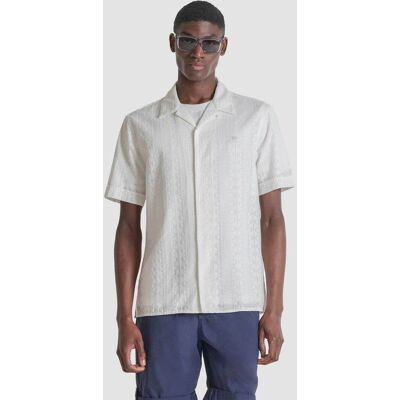 Antony Morato ανδρικό πουκάμισο με κεντημένο σχέδιο Relaxed Fit "Honolulu" - SS00189FA440071 Υπόλευκο 54 Antony Morato ανδρικό πουκάμισο με κεντημένο σχέδιο Relaxed Fit "Honolulu" - SS00189FA440071 Υπόλευκο 54