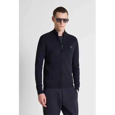 Antony Morato ανδρική πλεκτή ζακέτα με ψηλό λαιμό και monogram patch Slim Fit - SW01661YA500002 Μπλε Σκούρο L Antony Morato ανδρική πλεκτή ζακέτα με ψηλό λαιμό και monogram patch Slim Fit - SW01661YA500002 Μπλε Σκούρο L