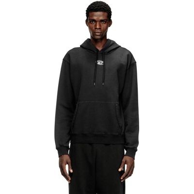 Diesel ανδρική μπλούζα φούτερ με κουκούλα oval D logo Relaxed Fit - W26A204470BKBW Μαύρο S Diesel ανδρική μπλούζα φούτερ με κουκούλα oval D logo Relaxed Fit - W26A204470BKBW Μαύρο S