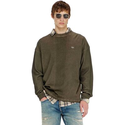 Diesel ανδρική μακρυμάνικη μπλούζα με ribbed φάσα και oval D logo Relaxed Fit - W26A226740NJCG Χακί M Diesel ανδρική μακρυμάνικη μπλούζα με ribbed φάσα και oval D logo Relaxed Fit - W26A226740NJCG Χακί M