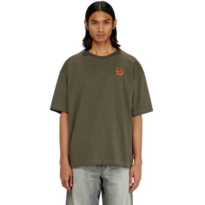 Diesel ανδρικό T-shirt με print Relaxed Fit - W26A230150QIAM Χακί M Diesel ανδρικό T-shirt με print Relaxed Fit - W26A230150QIAM Χακί M