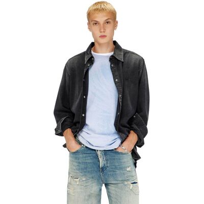 Diesel ανδρικό denim πουκάμισο με κεντημένο monogram Regular Fit - W26A035340DBDC Μαύρο L Diesel ανδρικό denim πουκάμισο με κεντημένο monogram Regular Fit - W26A035340DBDC Μαύρο L