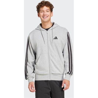 Adidas ανδρική ζακέτα φούτερ Regular Fit "Essentials 3-Stripes French Terry" - JE6338 Γκρι L Adidas ανδρική ζακέτα φούτερ Regular Fit "Essentials 3-Stripes French Terry" - JE6338 Γκρι L
