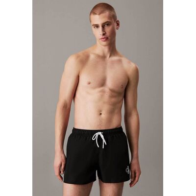 Calvin Klein ανδρικό μαγιό σορτς μονόχρωμο με monogram print - KM0KM01099 Μαύρο L Calvin Klein ανδρικό μαγιό σορτς μονόχρωμο με monogram print - KM0KM01099 Μαύρο L