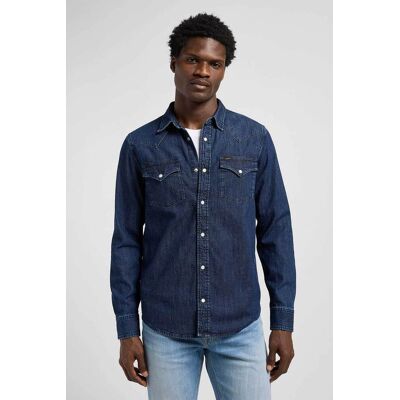Lee® ανδρικό denim πουκάμισο με τσέπες Regular Fit "Western" - 112370561 Denim Blue Σκούρο 3XL Lee® ανδρικό denim πουκάμισο με τσέπες Regular Fit "Western" - 112370561 Denim Blue Σκούρο 3XL