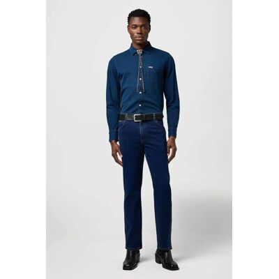 Wrangler® ανδρικό τζιν παντελόνι πεντάτσεπο Straight Fit "Texas" - 112370854 Denim Blue Σκούρο 38W 32L Wrangler® ανδρικό τζιν παντελόνι πεντάτσεπο Straight Fit "Texas" - 112370854 Denim Blue Σκούρο 38W 32L