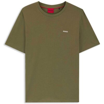 Hugo Boss ανδρικό T-shirt μονόχρωμο με ανάγλυφο λογότυπο Regular Fit "Dero222" - 50466158 Χακί M Hugo Boss ανδρικό T-shirt μονόχρωμο με ανάγλυφο λογότυπο Regular Fit "Dero222" - 50466158 Χακί M