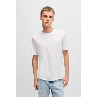 Hugo Boss ανδρικό T-shirt μονόχρωμο με ανάγλυφο λογότυπο Regular Fit "Dero222" - 50466158 Λευκό XXL Hugo Boss ανδρικό T-shirt μονόχρωμο με ανάγλυφο λογότυπο Regular Fit "Dero222" - 50466158 Λευκό XXL