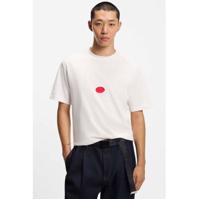 Hugo Boss ανδρικό T-shirt μονόχρωμο με logo Regular Fit - 50546716 Λευκό M Hugo Boss ανδρικό T-shirt μονόχρωμο με logo Regular Fit - 50546716 Λευκό M