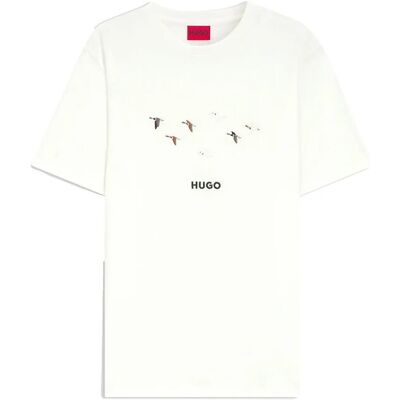 Hugo Boss ανδρικό T-shirt μονόχρωμο με logo Regular Fit - 50549154 Λευκό XXL Hugo Boss ανδρικό T-shirt μονόχρωμο με logo Regular Fit - 50549154 Λευκό XXL