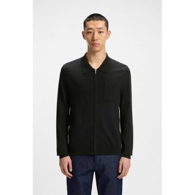 Hugo Boss ανδρική ζακέτα μονόχρωμη με τσέπη Regular Fit - 50543769 Μαύρο XL Hugo Boss ανδρική ζακέτα μονόχρωμη με τσέπη Regular Fit - 50543769 Μαύρο XL