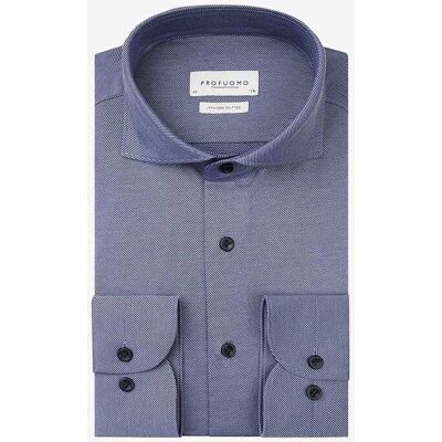 Profuomo ανδρικό πουκάμισο με ψιλό ριγέ σχέδιο Twill Japanese knitted Slim Fit - PPVH30046B Μπλε 45 Profuomo ανδρικό πουκάμισο με ψιλό ριγέ σχέδιο Twill Japanese knitted Slim Fit - PPVH30046B Μπλε 45