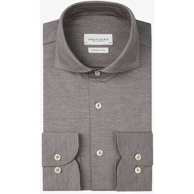 Profuomo ανδρικό πλεκτό πουκάμισο Slim Fit - PPVH30043C Καφέ 40 Profuomo ανδρικό πλεκτό πουκάμισο Slim Fit - PPVH30043C Καφέ 40