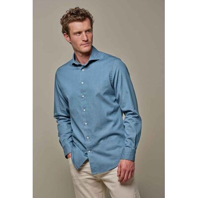 Profuomo ανδρικό denim πουκάμισο Slim Fit - PPVH30049A Denim Blue 43 Profuomo ανδρικό denim πουκάμισο Slim Fit - PPVH30049A Denim Blue 43