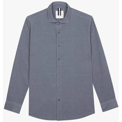 Profuomo ανδρικό πουκάμισο κοτλέ μονόχρωμο Relaxed Fit - PPWH30012F Μπλε Ανοιχτό M Profuomo ανδρικό πουκάμισο κοτλέ μονόχρωμο Relaxed Fit - PPWH30012F Μπλε Ανοιχτό M