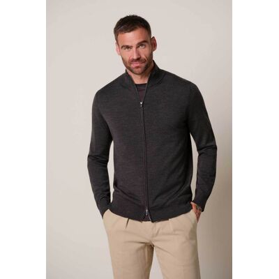 Profuomo ανδρική μάλλινη ζακέτα με ψηλό λαιμό Regular Fit - PPXJ30026E Καφέ Σκούρο XXL Profuomo ανδρική μάλλινη ζακέτα με ψηλό λαιμό Regular Fit - PPXJ30026E Καφέ Σκούρο XXL