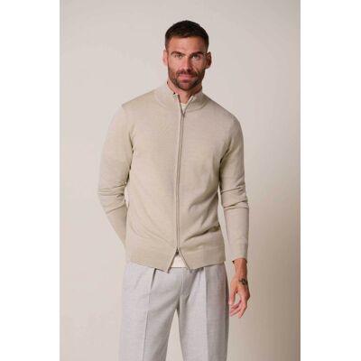 Profuomo ανδρική μάλλινη ζακέτα με ψηλό λαιμό Regular Fit - PPXJ30026G Μπεζ S Profuomo ανδρική μάλλινη ζακέτα με ψηλό λαιμό Regular Fit - PPXJ30026G Μπεζ S
