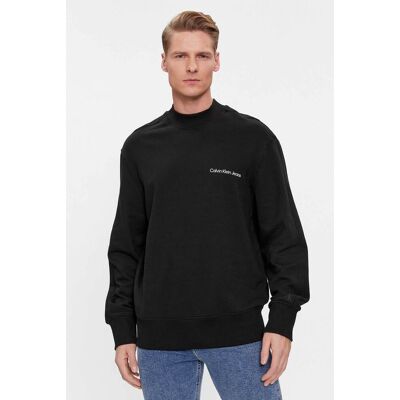 Calvin CK Jeans ανδρική μπλούζα φούτερ μονόχρωμη με λογότυπο Regular Fit - J30J324621 Μαύρο XXL Calvin CK Jeans ανδρική μπλούζα φούτερ μονόχρωμη με λογότυπο Regular Fit - J30J324621 Μαύρο XXL