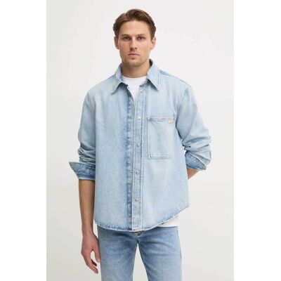 Calvin Klein Jeans ανδρικό denim πουκάμισο με τσέπη στο στήθος - J30J327021 Denim Blue Ανοιχτό M Calvin Klein Jeans ανδρικό denim πουκάμισο με τσέπη στο στήθος - J30J327021 Denim Blue Ανοιχτό M