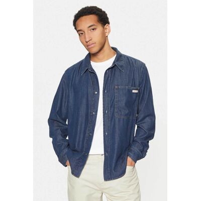 Calvin Klein Jeans ανδρικό denim πουκάμισο με τσέπη στο στήθος Regular Fit - J30J327022 Denim Blue Σκούρο S Calvin Klein Jeans ανδρικό denim πουκάμισο με τσέπη στο στήθος Regular Fit - J30J327022 Denim Blue Σκούρο S