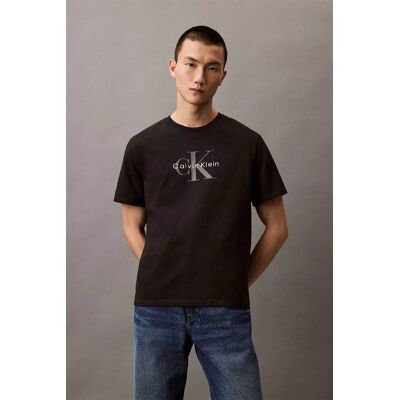 Calvin Klein Jeans ανδρικό T-shirt μονόχρωμο με λογότυπο - LV04RB862G Μαύρο L Calvin Klein Jeans ανδρικό T-shirt μονόχρωμο με λογότυπο - LV04RB862G Μαύρο L