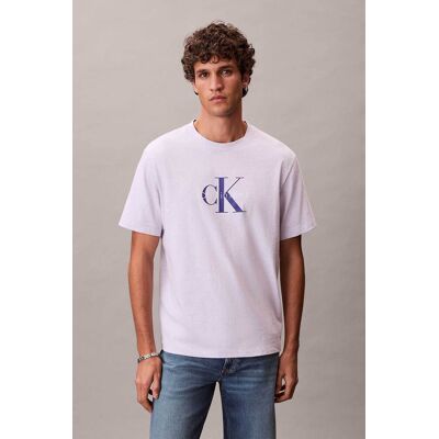 Calvin Klein Jeans ανδρικό T-shirt μονόχρωμο με λογότυπο - LV04RB862G Λιλά M Calvin Klein Jeans ανδρικό T-shirt μονόχρωμο με λογότυπο - LV04RB862G Λιλά M