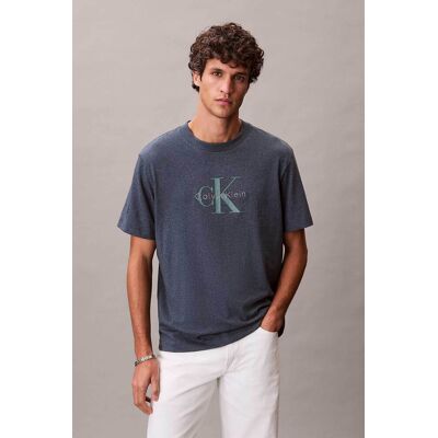 Calvin Klein Jeans ανδρικό T-shirt μονόχρωμο με λογότυπο - LV04RB862G Γκρι Σκούρο L Calvin Klein Jeans ανδρικό T-shirt μονόχρωμο με λογότυπο - LV04RB862G Γκρι Σκούρο L