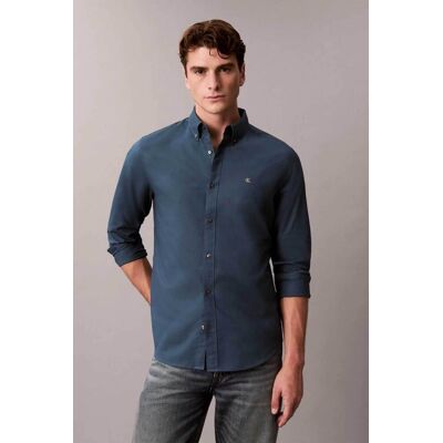 Calvin Klein Jeans ανδρικό πουκάμισο Oxford με λογότυπο στο στήθος - LV140EM125 Πετρόλ M Calvin Klein Jeans ανδρικό πουκάμισο Oxford με λογότυπο στο στήθος - LV140EM125 Πετρόλ M
