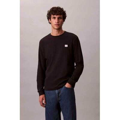 Calvin Klein Jeans ανδρική μακρυμάνικη μπλούζα με waffle pattern και monogram Regular Fit - LV040EM217 Μαύρο M Calvin Klein Jeans ανδρική μακρυμάνικη μπλούζα με waffle pattern και monogram Regular Fit - LV040EM217 Μαύρο M