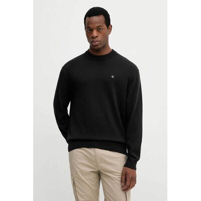 Calvin Klein Jeans ανδρικό βαμβακερό πουλόβερ με λογότυπο Regular Fit - LV04RC309G Μαύρο XL Calvin Klein Jeans ανδρικό βαμβακερό πουλόβερ με λογότυπο Regular Fit - LV04RC309G Μαύρο XL