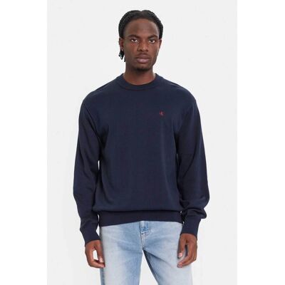Calvin Klein Jeans ανδρικό βαμβακερό πουλόβερ με λογότυπο Regular Fit - LV04RC309G Σκούρο Μπλε M Calvin Klein Jeans ανδρικό βαμβακερό πουλόβερ με λογότυπο Regular Fit - LV04RC309G Σκούρο Μπλε M